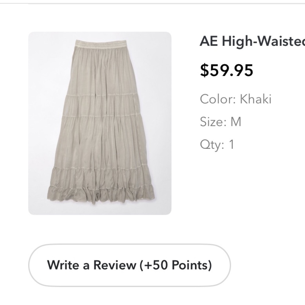 American Eagle Outfitters Gray A-Line Skirt